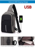 Small Cross Body Waterproof Shoulder Bag for Men with USB Port