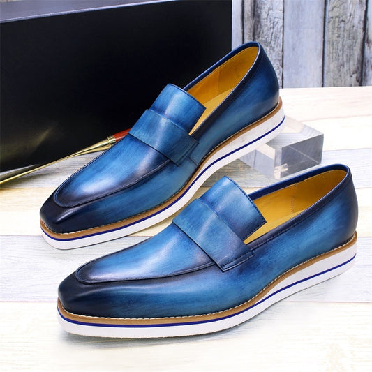High Quality Genuine Leather Fashion Comfortable Flat Shoes Handmade Loafers