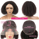 200% density Afro Kinky Curly bob Human Hair Wig
