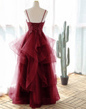 Elegant spaghetti strap prom dress
