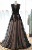Elegant Sexy black Appliques style Evening dress