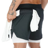 Camo Double-deck Quick Dry Running Shorts