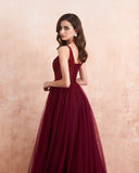 Sexy Long Beaded Split A-Line V-Neck Special Occasion Evening Party Gown