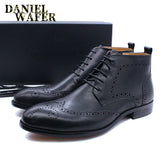 FASHION LEATHER WINGTIP BOOTS MEN
