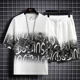 Creative Pattern 2 Piece Fashion Casual Set T-Shirt And Shorts