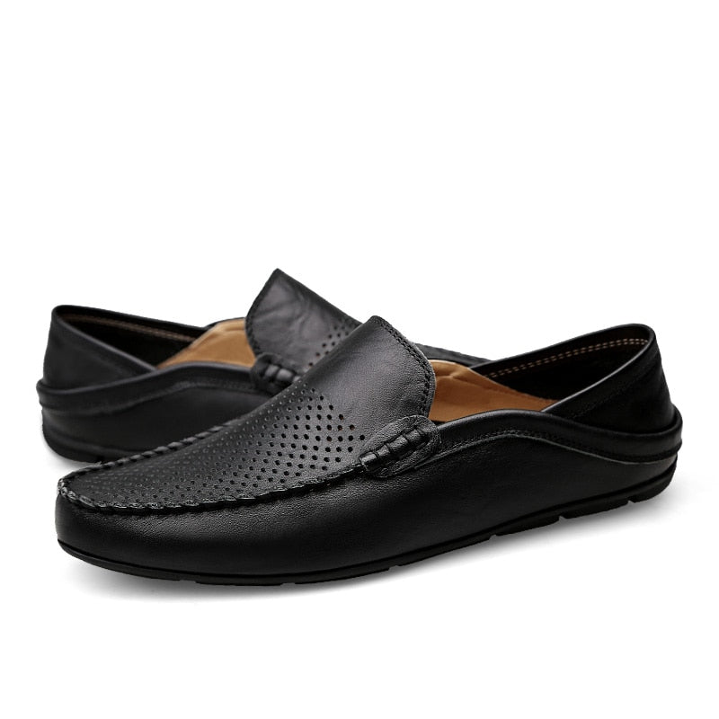 Italian Mens Casual Luxury Breathable Slip on Moccasins