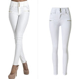 High Waist White Skinny Jeans