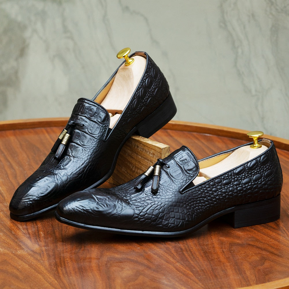Luxury Men Crocodile Leather Dress Shoes