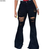 Retro Solid Hole Jeans