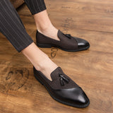 Luxury Men Fashion High Quality Leather Soft Moccasins  tassel Shoes