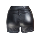 High Waist Pu Leather Shorts