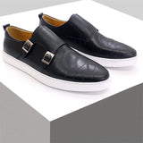 Fashion Handmade Metal Buckle Pattern Leather Classic Casual Shoes