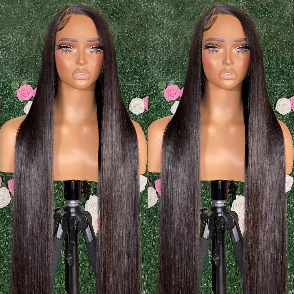 180% Density Glueless Transparent Straight Lace Front Human Hair Wig