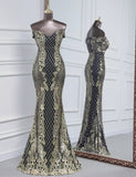 Elegant Embroidered Sequins Evening dress