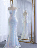 Dreamlike deep v neck mermaid Evening Dress