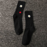 Lolita Style Women Cute Socks JK Embroidery Daisy Socks Cotton Socks Chrysanthemum Retro Ankle Socks Funny Girls Flower Sox