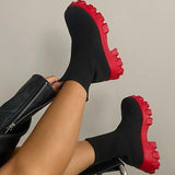 Thick-soled Short Tube Breathable Sock Platform Booties