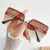 Gradient Mirror Frameless Sun Glasses