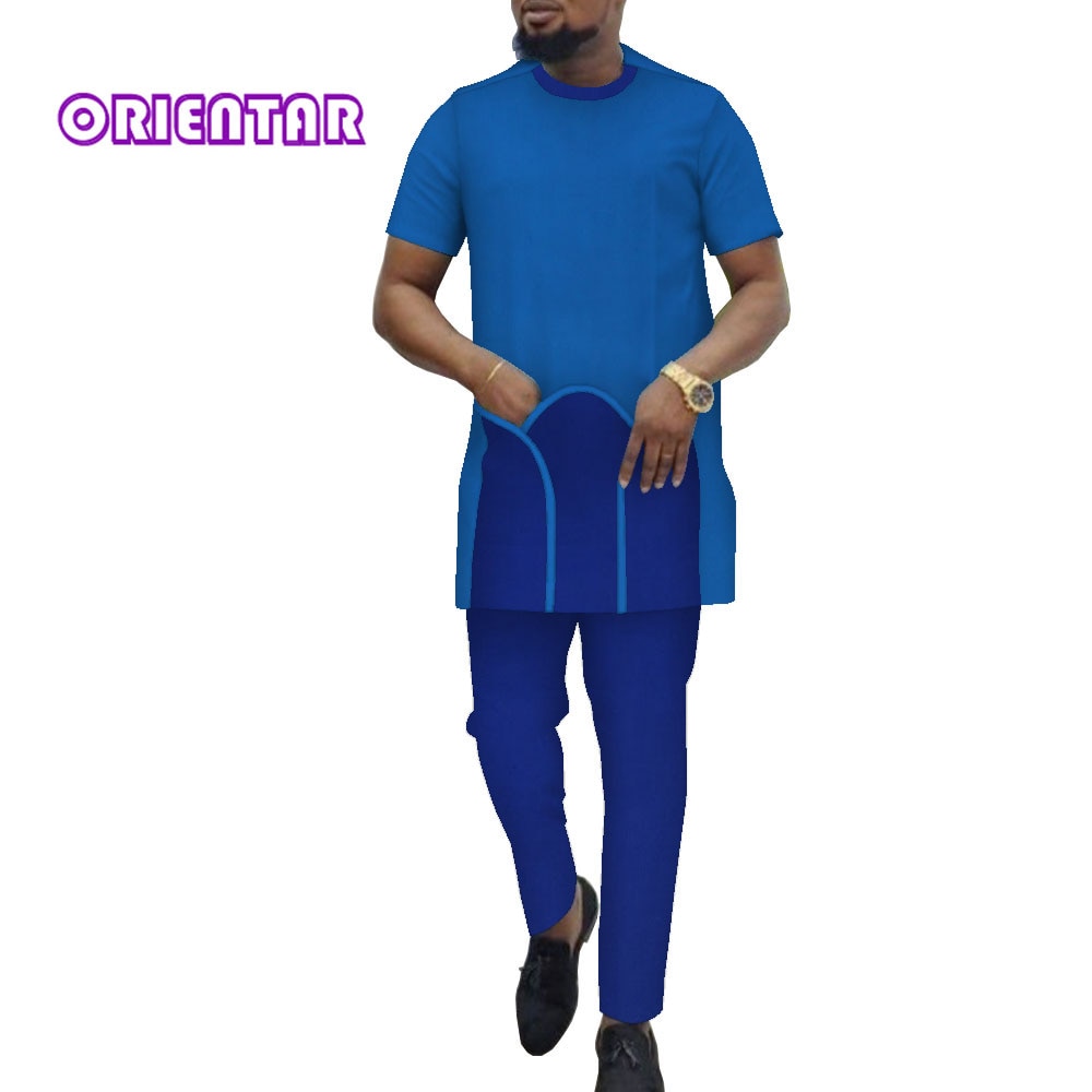 2 Piece Senator Shirt & Trousers Patchwork Casual African Set