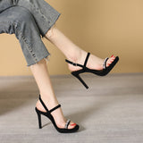10cm High Heels 2.5cm Platform Stiletto Sandal