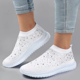 Rimocy Crystal Breathable Mesh Sneaker Shoes (Plus Size 43)