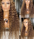 220 Density Brazilian Kinky Curly HD Transparent Lace Front Human Hair Wigs