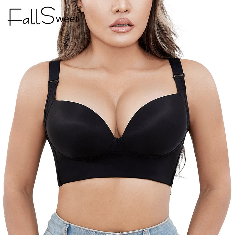 Hide Back Fat Brassiere Shaper Bra Incorporated Full Back Coverage Deep Cup Sexy Push Up Lingerie