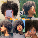 Afro Curl Human Hair Wigs Full Machine Made