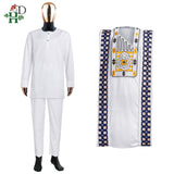 Traditional Rich African Clothes for Men 3 PCS Set Wedding Party Occasion