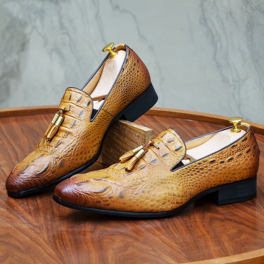 Luxury Men Crocodile Leather Dress Shoes