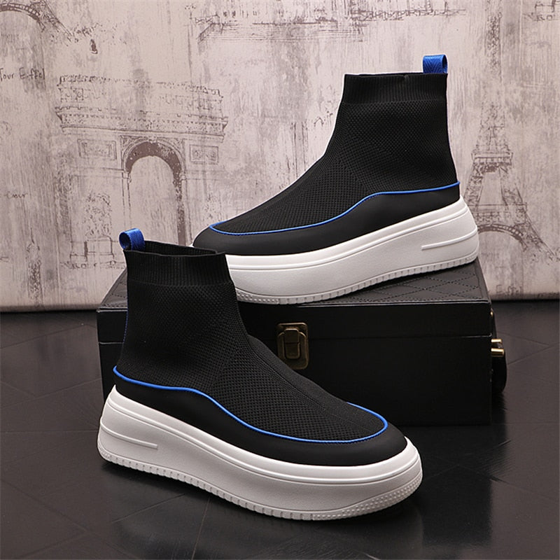 Knitted Sock Hip Hop High Tops Casual Men Sneakers