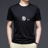 Men T Shirt  Summer Short Sleeve Astronaut Printed Tshirts Loose Fashion