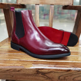 New Men Chelsea Boots Red Sole Square Toe Slip-On Business Men Short Boots
