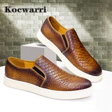 High-end Leather Snake Pattern Slip-on Handmade Shoes