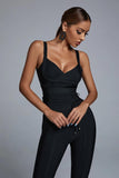 Top Quality V-neck Bodycon Sexy Rayon Bandage Jumpsuit