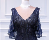 Luxury Sheer gauze sleeve style Evening dresses