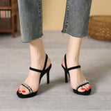 10cm High Heels 2.5cm Platform Stiletto Sandal