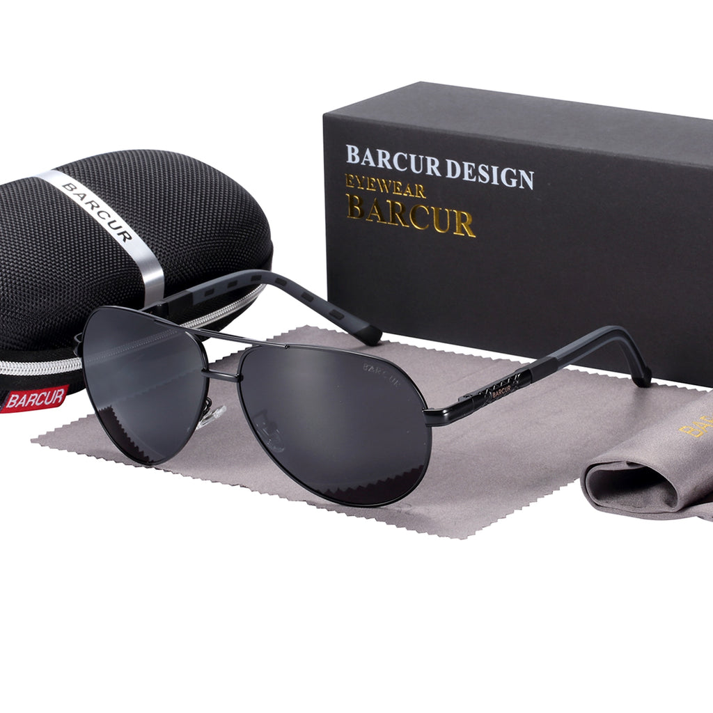 BARCUR Design Aluminum Vintage Men's Sunglasses