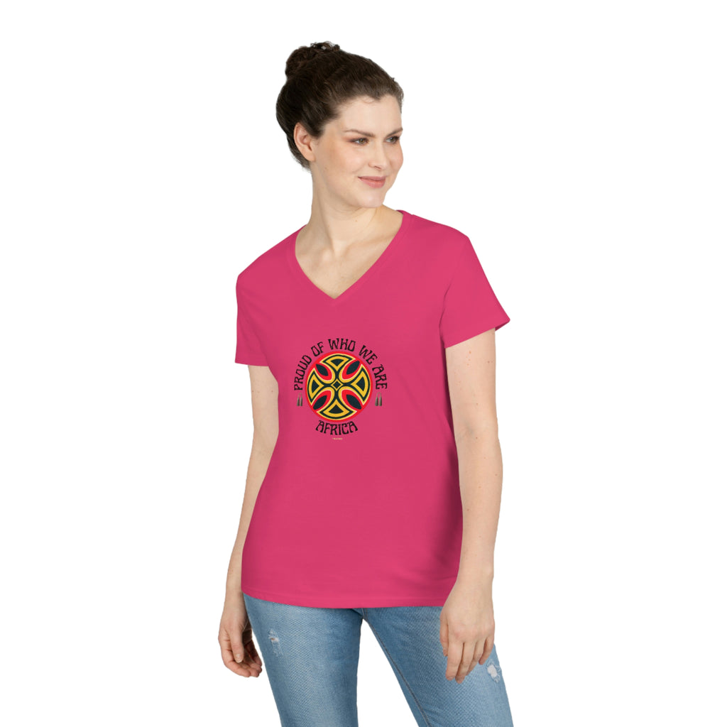 Proud Of Who We Are - AFRICA Ladies' V-Neck T-Shirt
