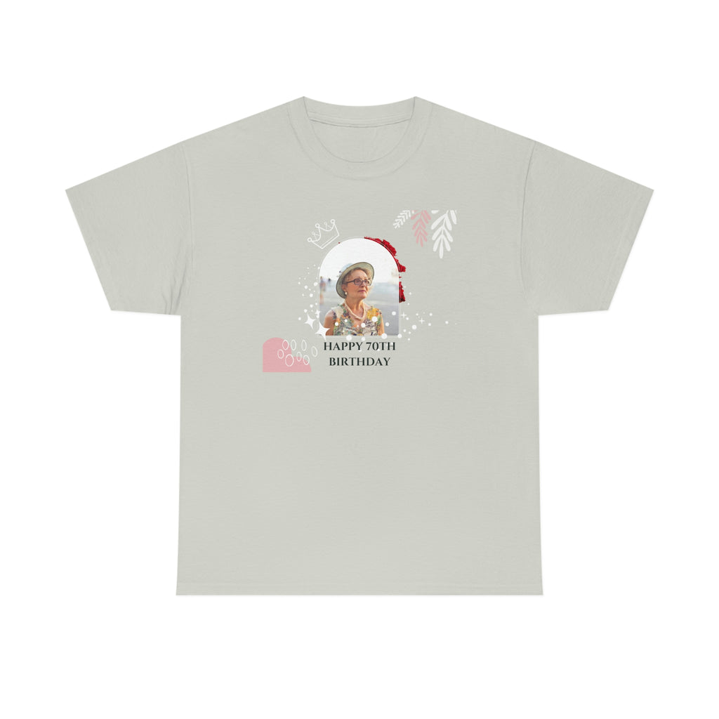 Happy 70th Birthday Unisex Tee - Contact Us To Personalize Yours (Bulk Discounts Available For Orders Above 60 Units)