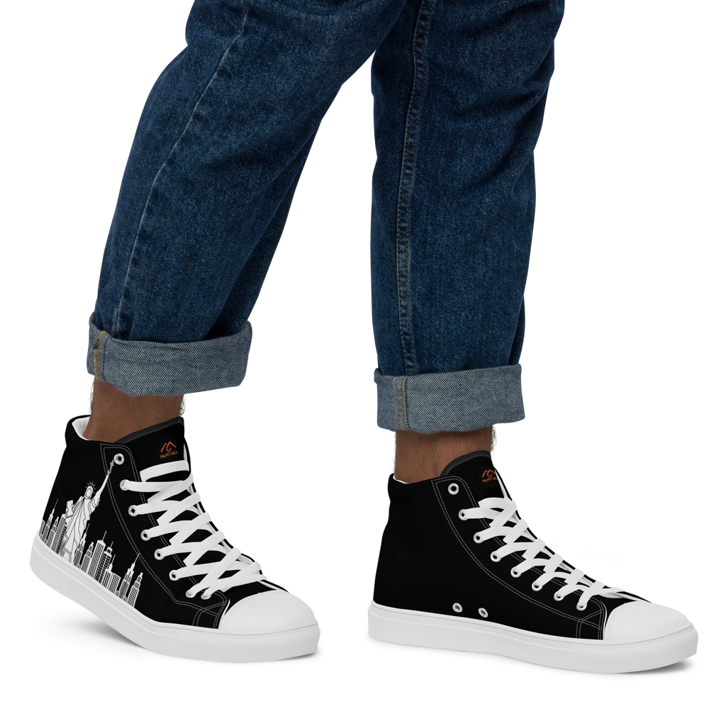 Men’s NYC high top canvas shoes