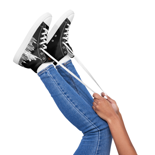 Women’s NYC high top canvas shoes